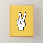 Peace Sign yellow Mini Art Print Gallery Image 1