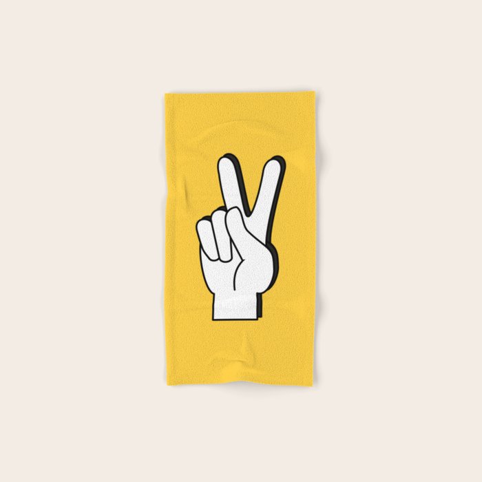 Peace Sign yellow Bath Towel Gallery Image 1