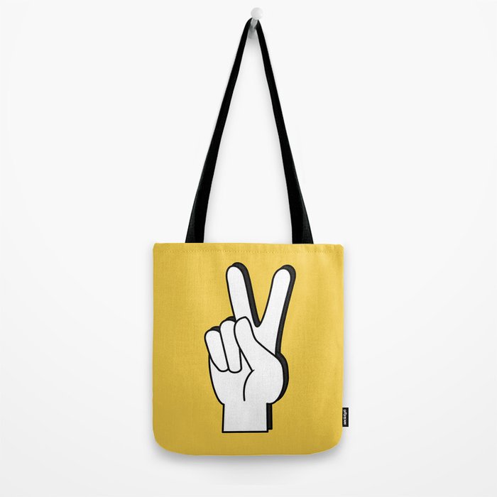 Peace Sign yellow Tote Bag Gallery Image 2