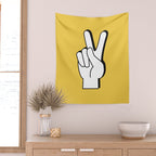 Peace Sign yellow Wall Tapestry Gallery Image 2