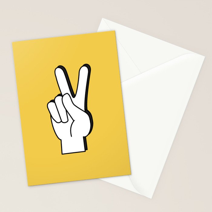 Peace Sign yellow Stationery Card Gallery Image 2