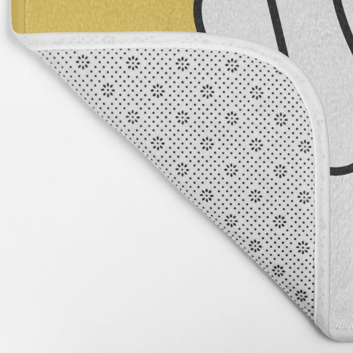 Peace Sign yellow Bath Mat Gallery Image 2