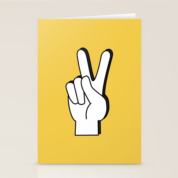 Peace Sign yellow Stationery Card Gallery Image 2