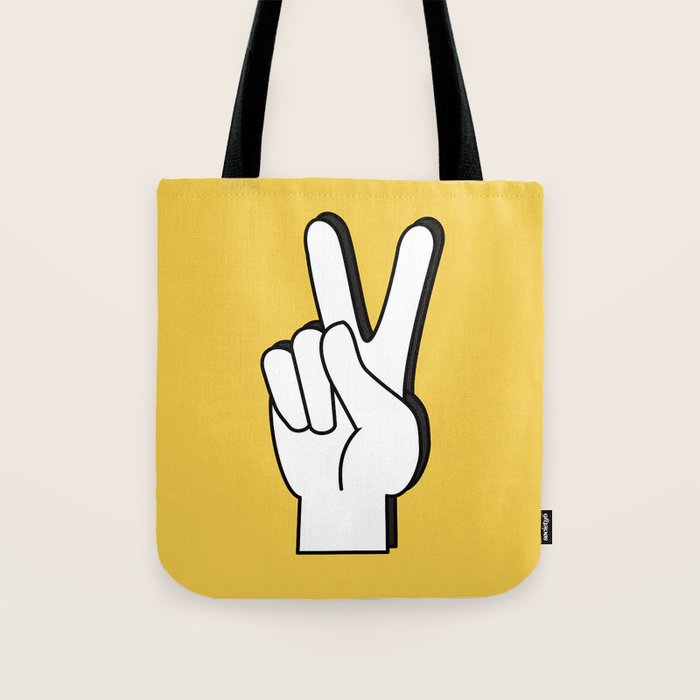 Peace Sign yellow Tote Bag Gallery Image 1