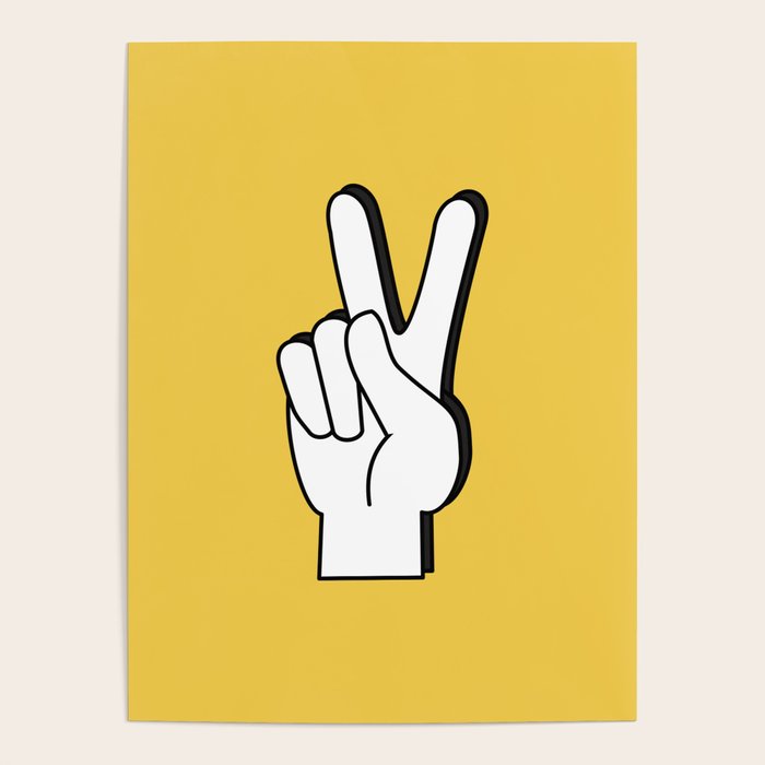 Peace Sign yellow Poster Gallery Image 4