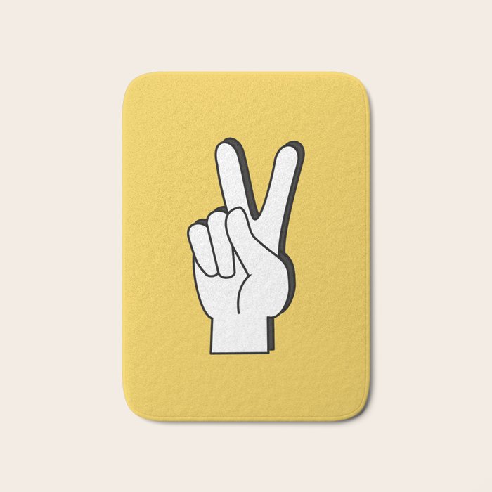 Peace Sign yellow Bath Mat Gallery Image 1