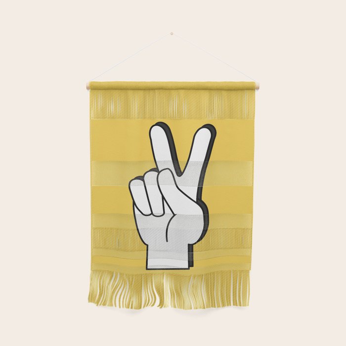 Peace Sign yellow Wall Hanging Gallery Image 1
