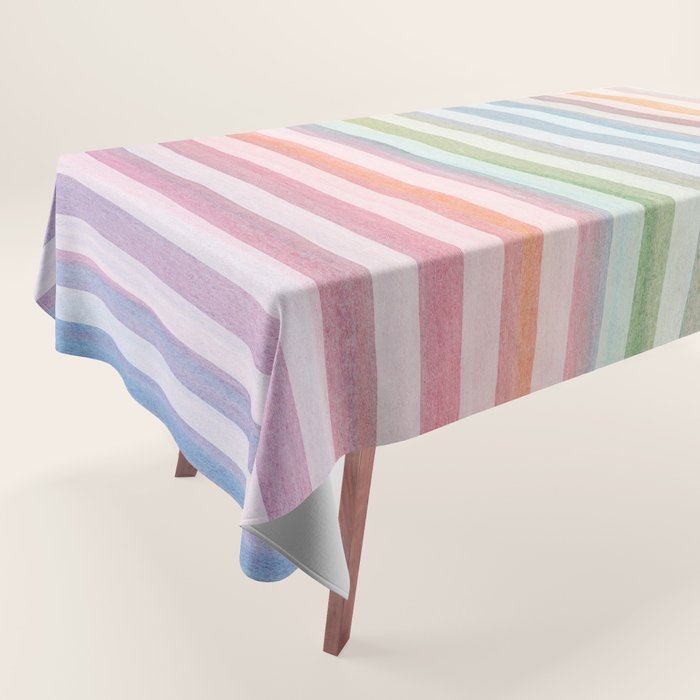 Colorful Soft Stripes Pattern Tablecloth Gallery Image 1