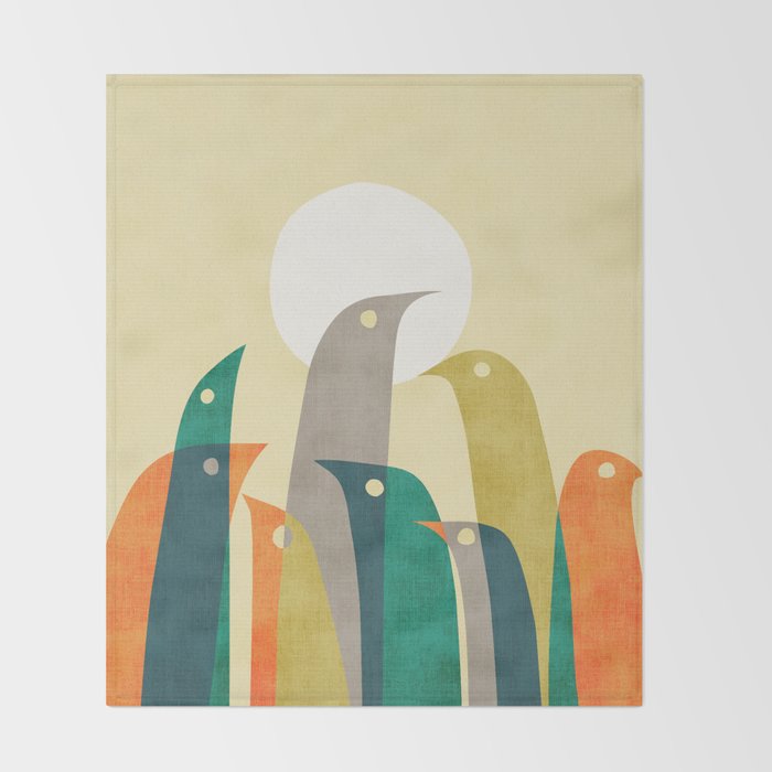 Wild birds at the beach Throw Blanket Gallery Image 2