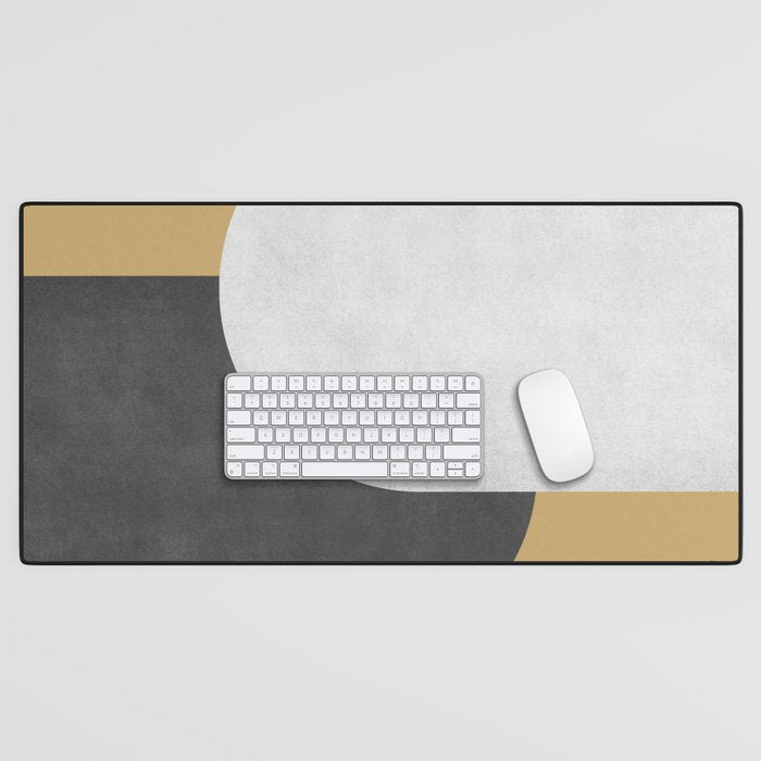 Halfmoon Colorblock - Gold Charcoal Desk Mat Gallery Image 1