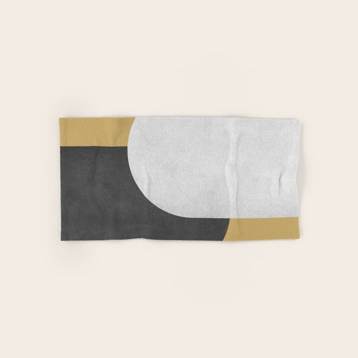Halfmoon Colorblock - Gold Charcoal Bath Towel Gallery Image 1