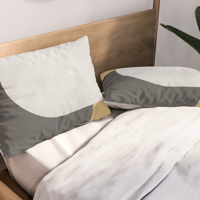Halfmoon Colorblock - Gold Charcoal Pillow Sham Gallery Image 2