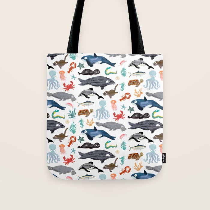 Sea Change: Ocean Animals Tote Bag Gallery Image 1