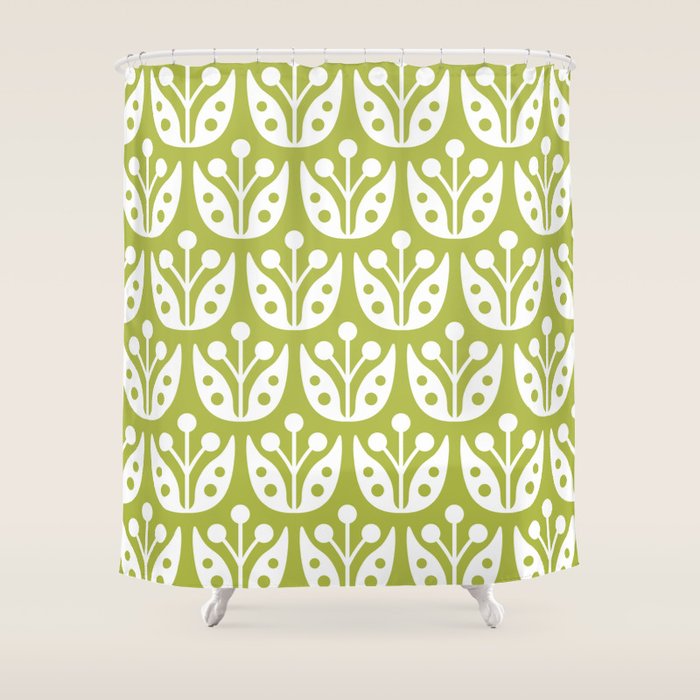 Mid Century Flower Pattern 5 Shower Curtain Gallery Image 1