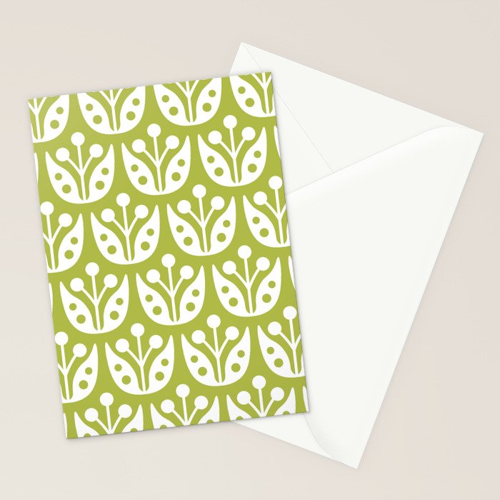 Mid Century Flower Pattern 5 Stationery Card Gallery Image 2