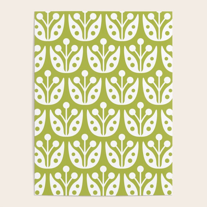 Mid Century Flower Pattern 5 Poster Gallery Image 4