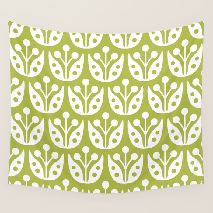 Mid Century Flower Pattern 5 Wall Tapestry Gallery Image 4