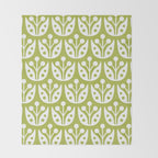 Mid Century Flower Pattern 5 Throw Blanket Gallery Image 2