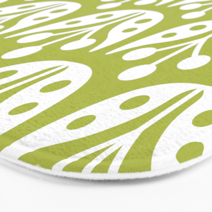 Mid Century Flower Pattern 5 Bath Mat Gallery Image 3