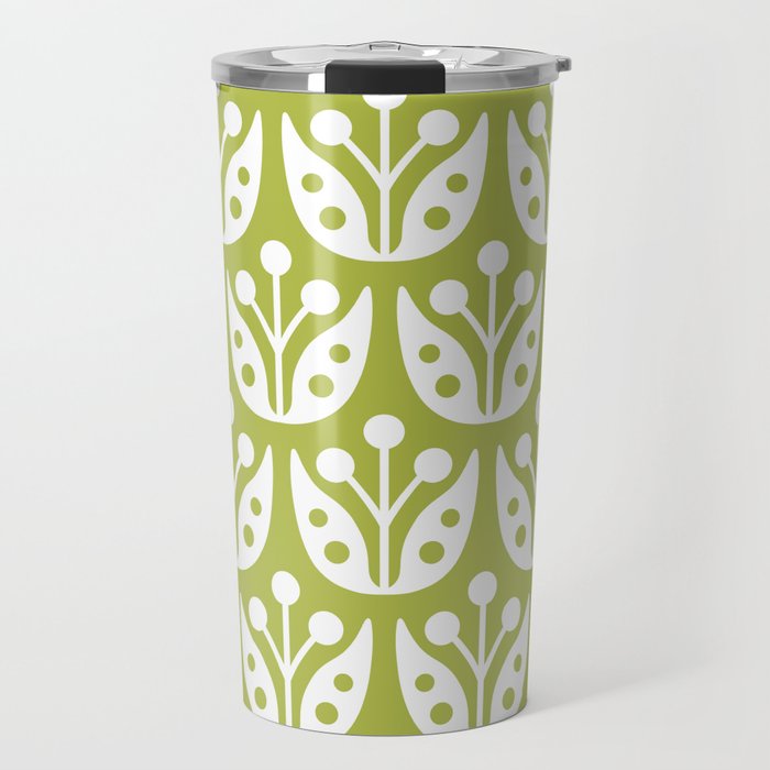 Mid Century Flower Pattern 5 Travel Mug Gallery Image 1