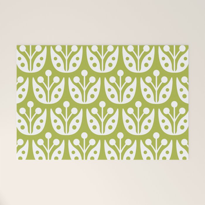 Mid Century Flower Pattern 5 Welcome Mat Gallery Image 1