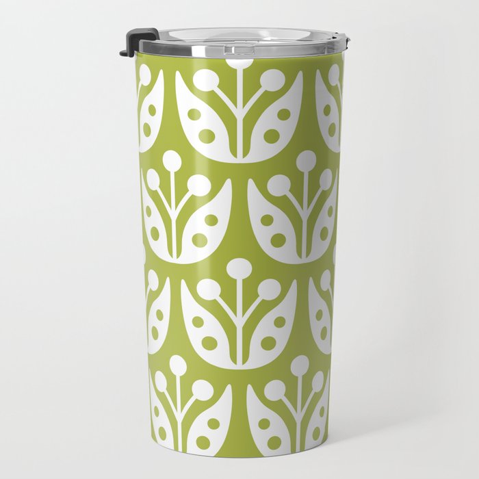 Mid Century Flower Pattern 5 Travel Mug Gallery Image 3