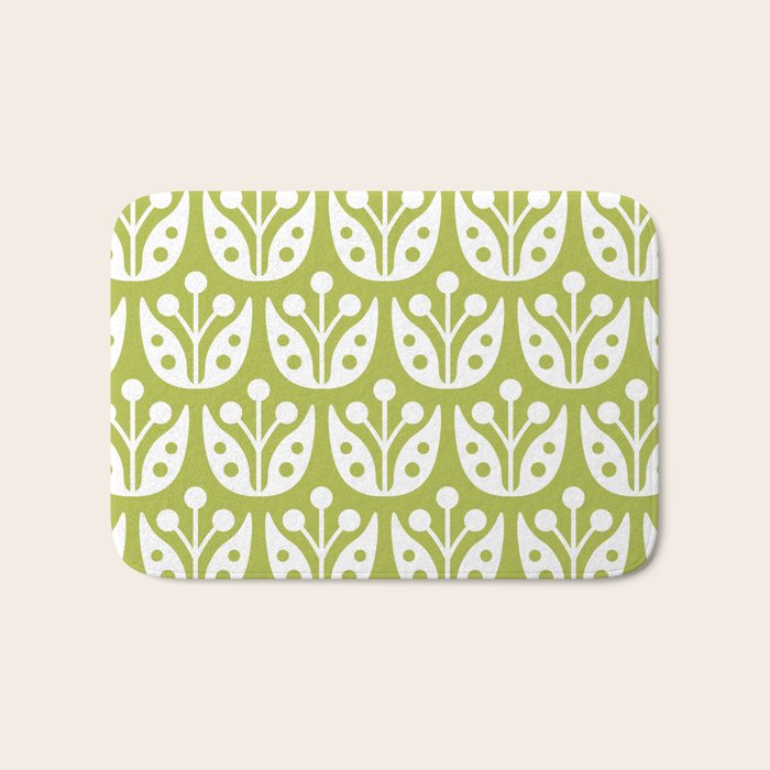 Mid Century Flower Pattern 5 Bath Mat Gallery Image 1