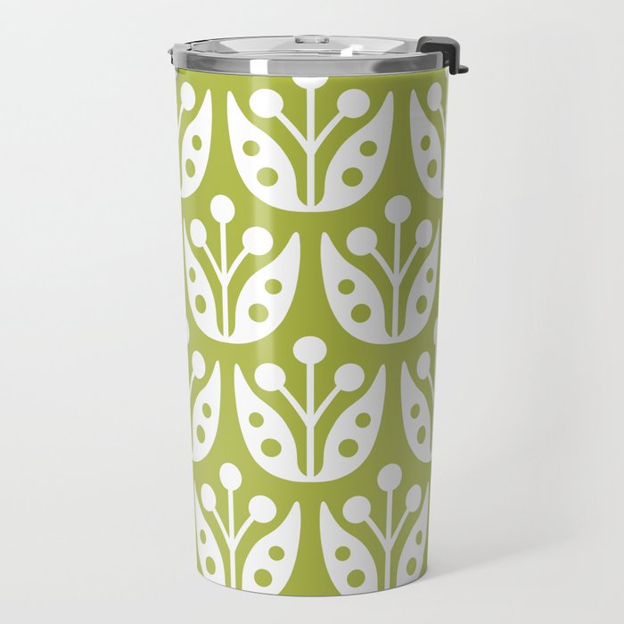 Mid Century Flower Pattern 5 Travel Mug Gallery Image 2