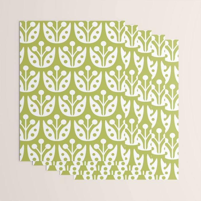 Mid Century Flower Pattern 5 Wrapping Paper Gallery Image 3