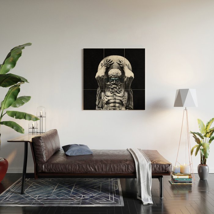 Hercules holding the whole world Wood Wall Art Gallery Image 2