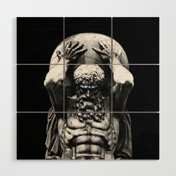 Hercules holding the whole world Wood Wall Art Gallery Image 1