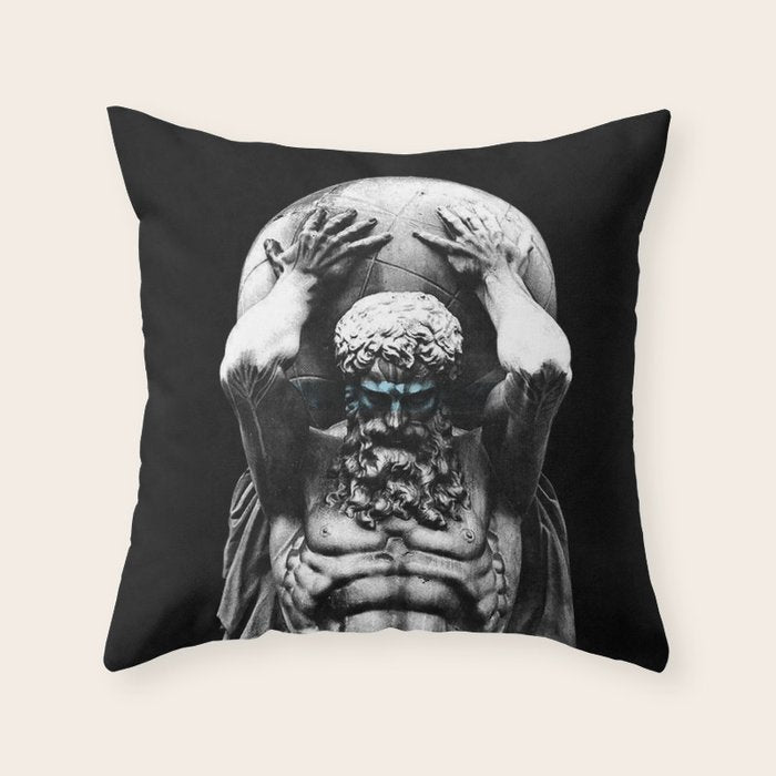 Hercules holding the whole world Throw Pillow Gallery Image 1