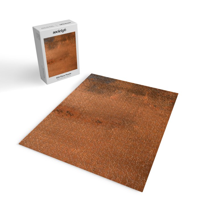 Japandi Art Copper and Black Rust Jigsaw Puzzle Gallery Image 2