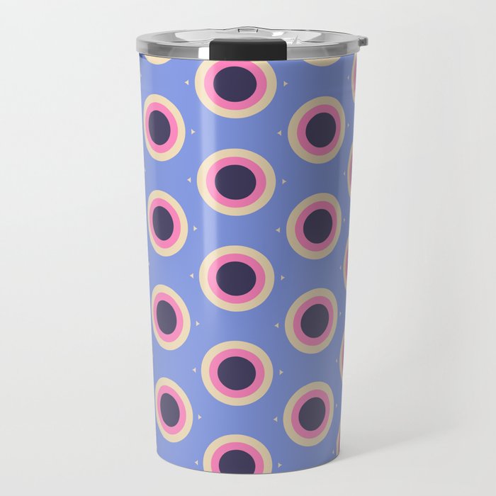 Geometric Mid century Modern blue abstract Travel Mug Gallery Image 1