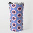 Geometric Mid century Modern blue abstract Travel Mug Gallery Image 3