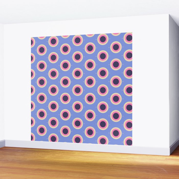 Geometric Mid century Modern blue abstract Wall Mural Gallery Image 2