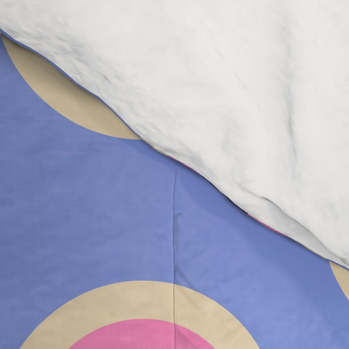 Geometric Mid century Modern blue abstract Comforter Gallery Image 4