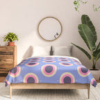 Geometric Mid century Modern blue abstract Comforter Gallery Image 3