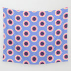 Geometric Mid century Modern blue abstract Wall Tapestry Gallery Image 4