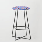 Geometric Mid century Modern blue abstract Stool Gallery Image 1