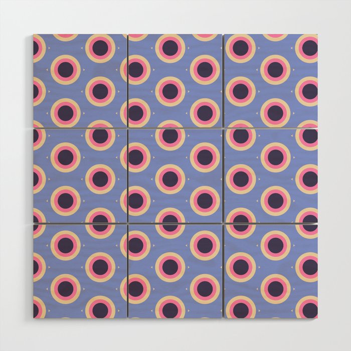 Geometric Mid century Modern blue abstract Wood Wall Art Gallery Image 1