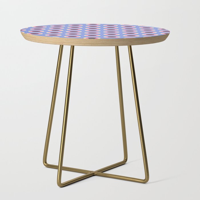 Geometric Mid century Modern blue abstract Side Table Gallery Image 1