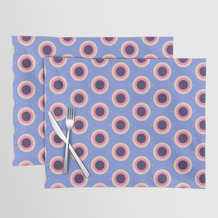 Geometric Mid century Modern blue abstract Placemat Gallery Image 1