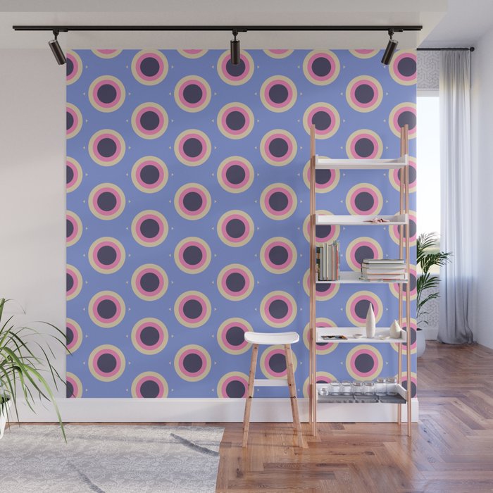 Geometric Mid century Modern blue abstract Wall Mural Gallery Image 1