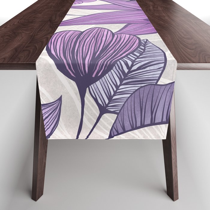 Moody Vintage-style Floral - Purple Table Runner Gallery Image 1