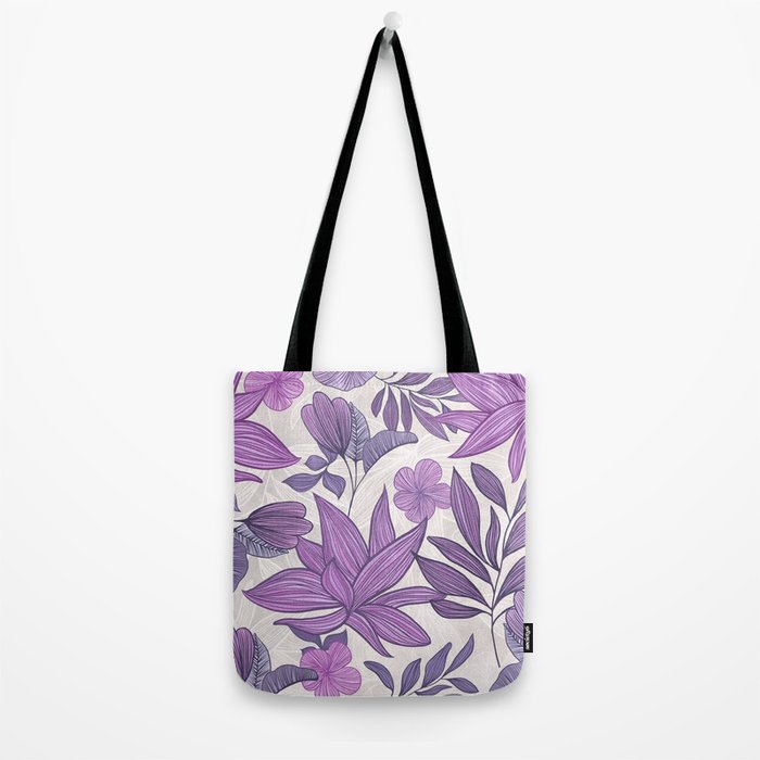 Moody Vintage-style Floral - Purple Tote Bag Gallery Image 2