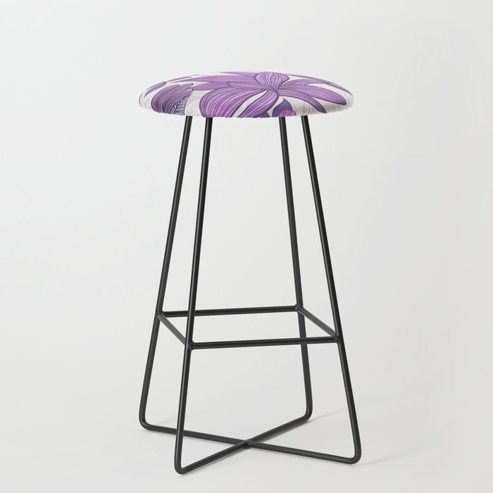 Moody Vintage-style Floral - Purple Stool Gallery Image 1