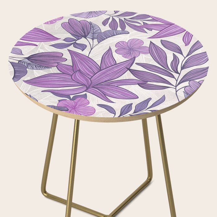 Moody Vintage-style Floral - Purple Side Table Gallery Image 2