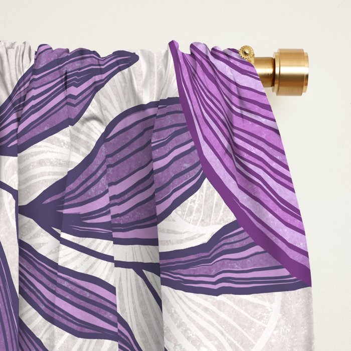 Moody Vintage-style Floral - Purple Window Curtain Gallery Image 2