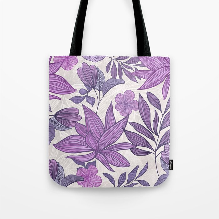 Moody Vintage-style Floral - Purple Tote Bag Gallery Image 1